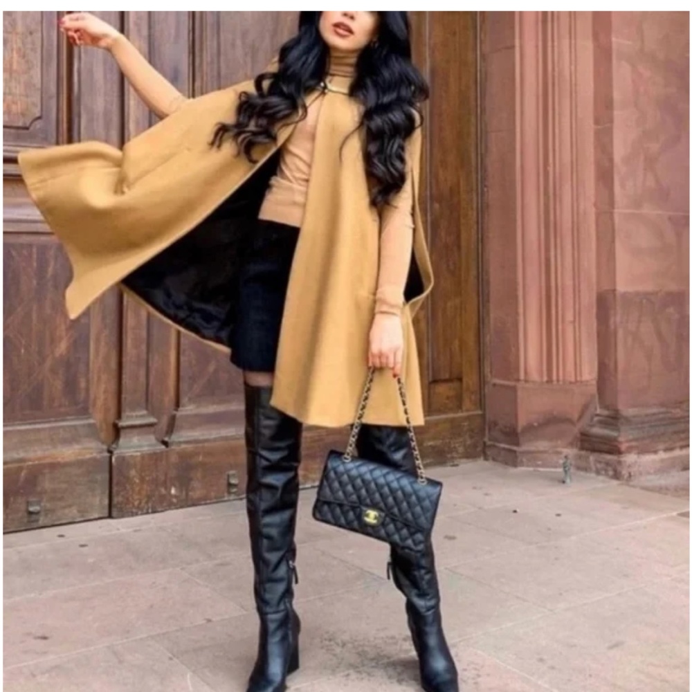 Zara Camel Wool Cape